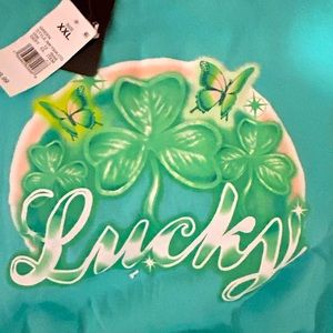 Ladies Aqua cropped sweatshirt size XXL